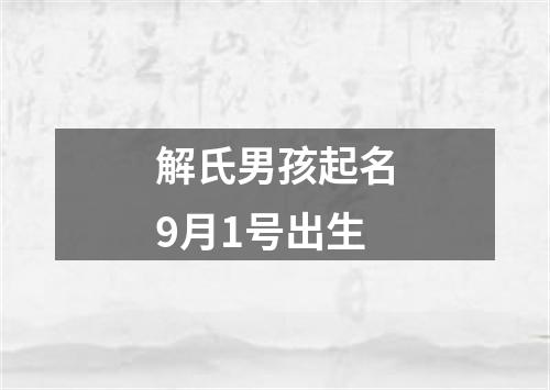 解氏男孩起名9月1号出生