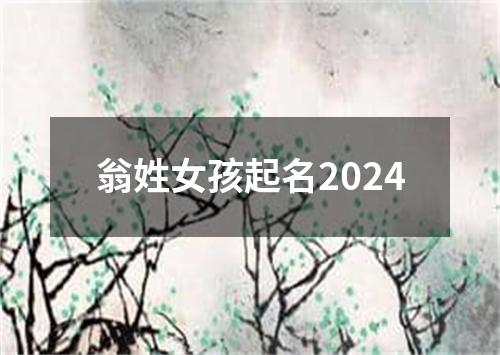 翁姓女孩起名2024