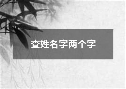 查姓名字两个字