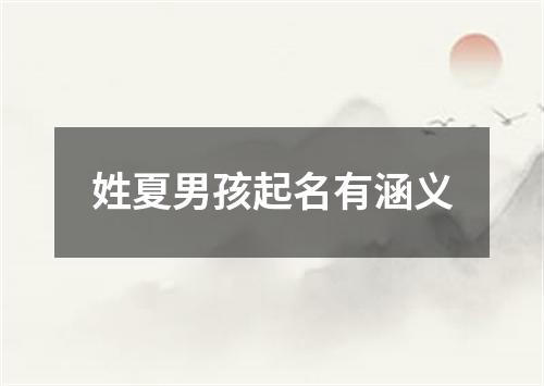 姓夏男孩起名有涵义