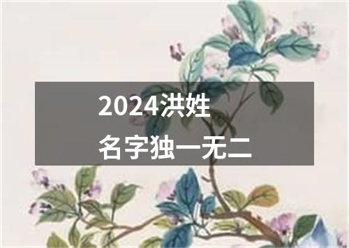 2024洪姓名字独一无二