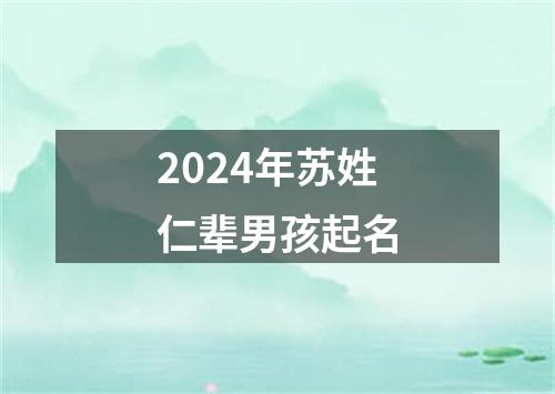 2024年苏姓仁辈男孩起名