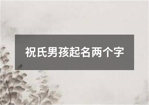 祝氏男孩起名两个字