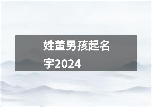 姓董男孩起名字2024