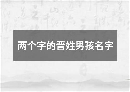 两个字的晋姓男孩名字