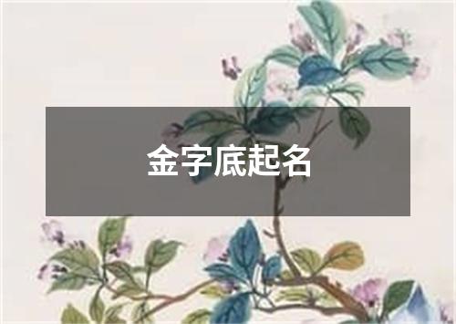 金字底起名