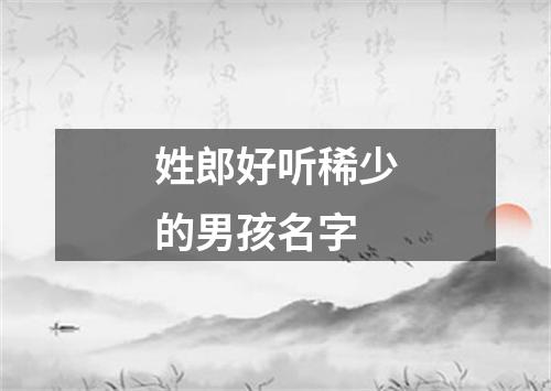 姓郎好听稀少的男孩名字