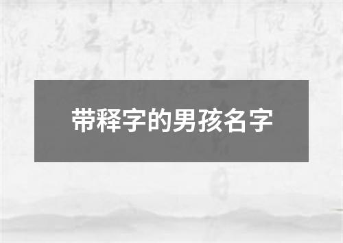 带释字的男孩名字