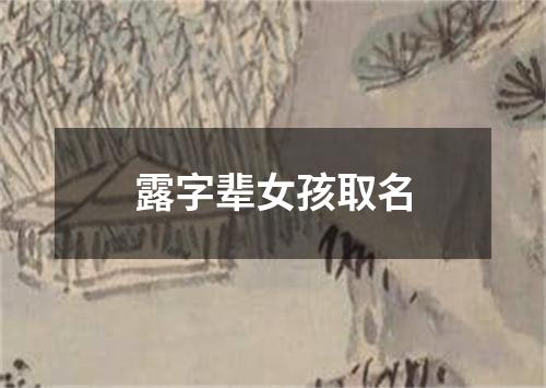 露字辈女孩取名