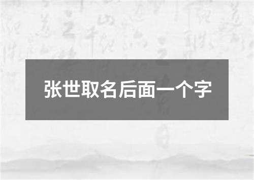 张世取名后面一个字