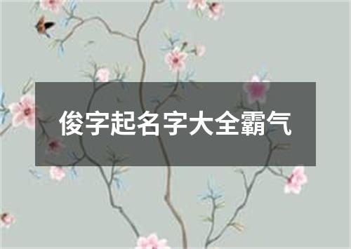 俊字起名字大全霸气