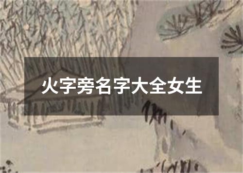 火字旁名字大全女生