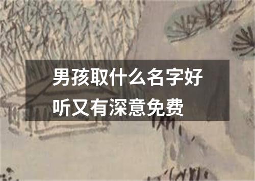 男孩取什么名字好听又有深意免费