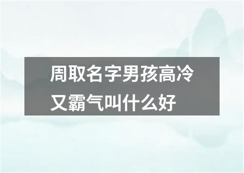 周取名字男孩高冷又霸气叫什么好