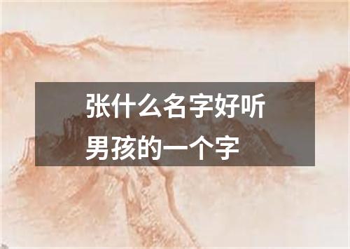 张什么名字好听男孩的一个字