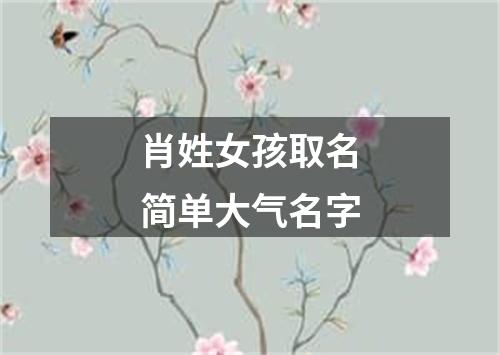 肖姓女孩取名简单大气名字