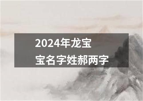 2024年龙宝宝名字姓郝两字