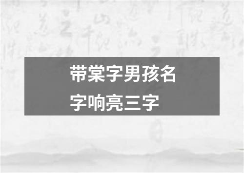 带棠字男孩名字响亮三字