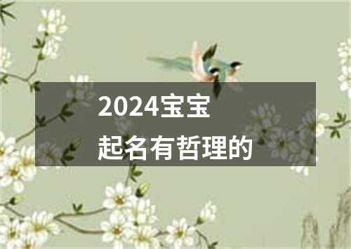 2024宝宝起名有哲理的