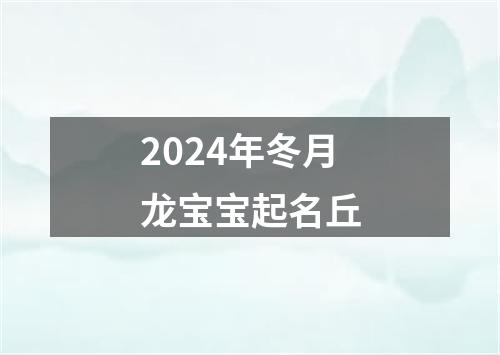 2024年冬月龙宝宝起名丘