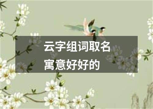 云字组词取名寓意好好的