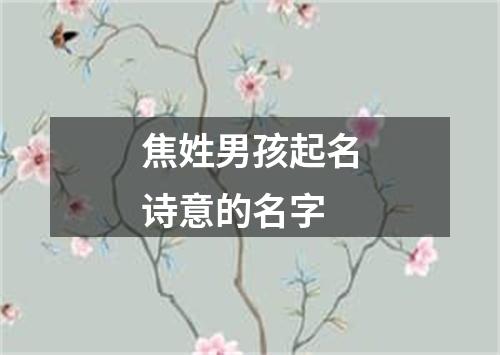 焦姓男孩起名诗意的名字