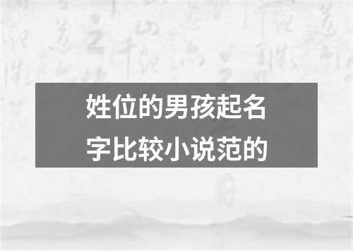 姓位的男孩起名字比较小说范的