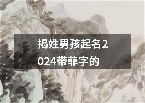 揭姓男孩起名2024带菲字的