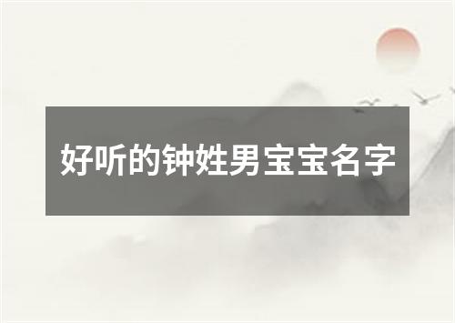 好听的钟姓男宝宝名字