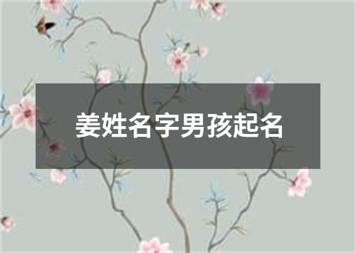 姜姓名字男孩起名