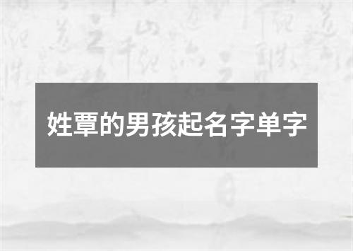 姓覃的男孩起名字单字