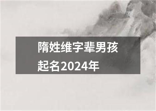 隋姓维字辈男孩起名2024年