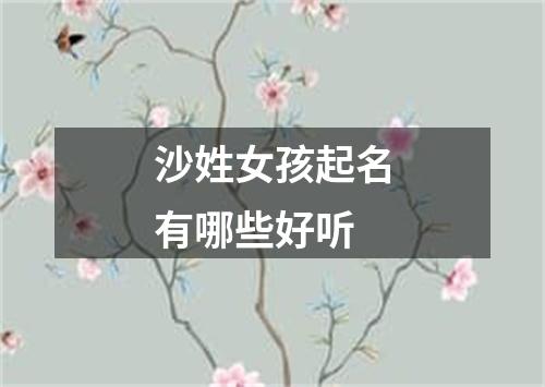 沙姓女孩起名有哪些好听