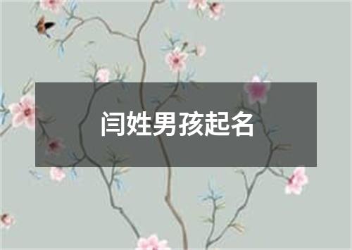 闫姓男孩起名