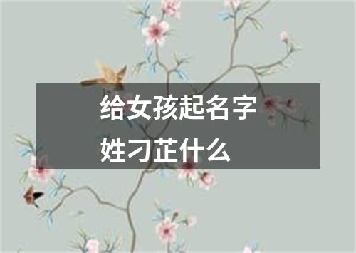 给女孩起名字姓刁芷什么