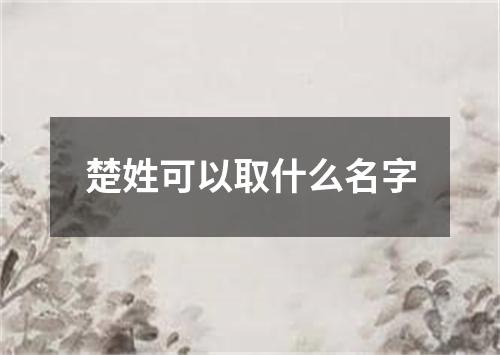 楚姓可以取什么名字