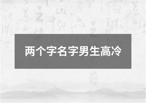 两个字名字男生高冷