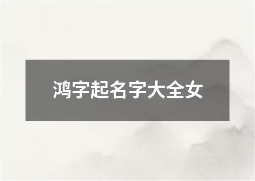 鸿字起名字大全女