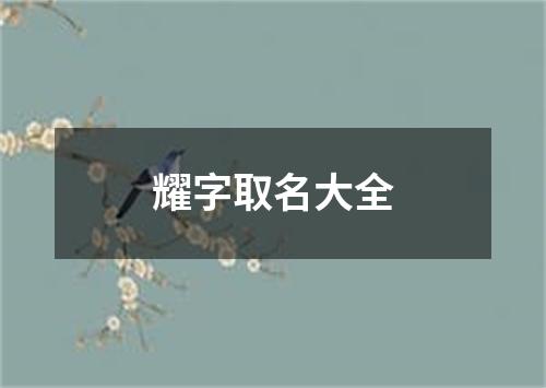 耀字取名大全