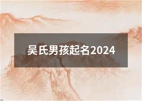 吴氏男孩起名2024