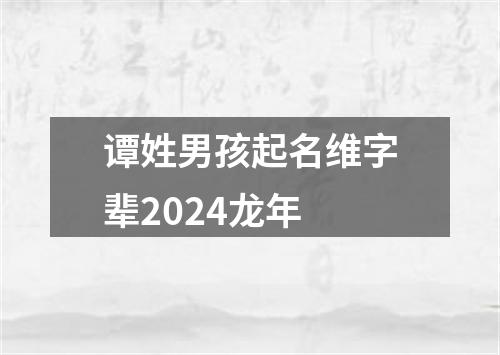 谭姓男孩起名维字辈2024龙年