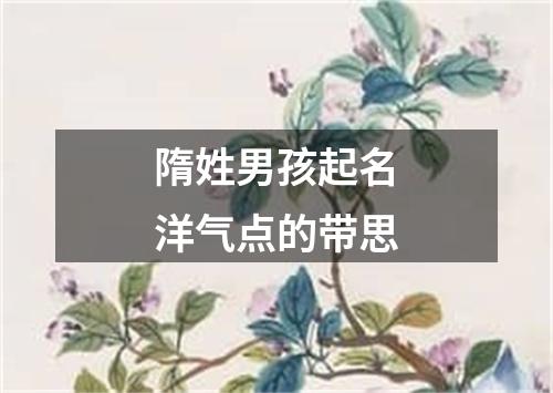 隋姓男孩起名洋气点的带思