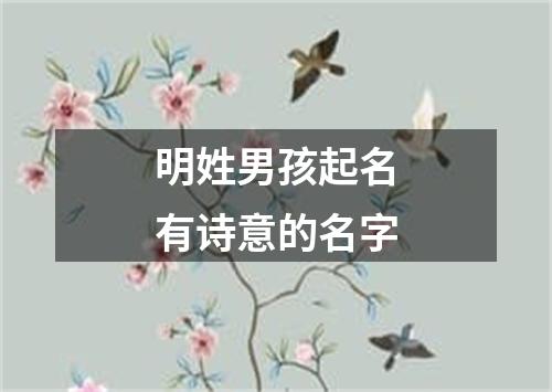 明姓男孩起名有诗意的名字