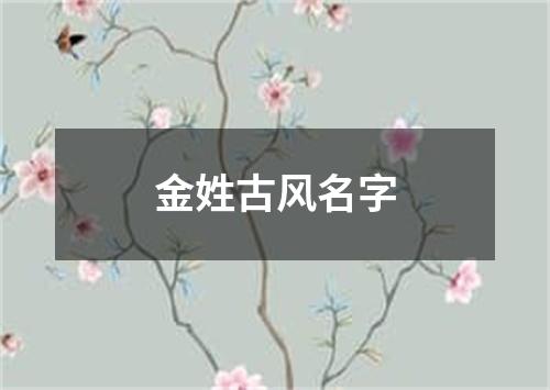 金姓古风名字