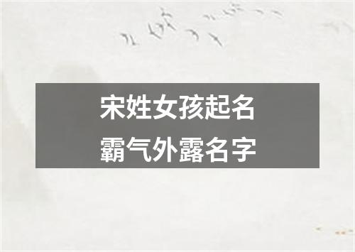 宋姓女孩起名霸气外露名字