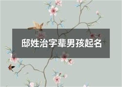 邸姓治字辈男孩起名