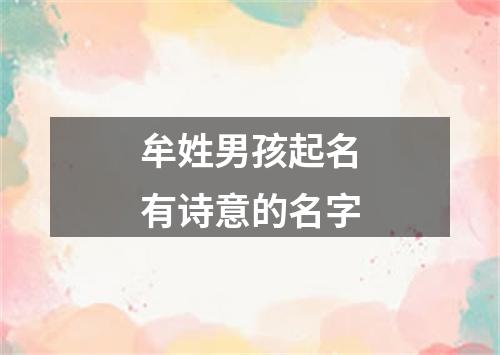 牟姓男孩起名有诗意的名字