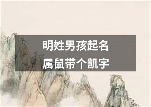 明姓男孩起名属鼠带个凯字