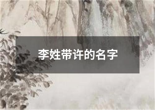 李姓带许的名字