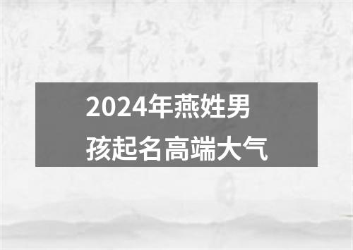 2024年燕姓男孩起名高端大气